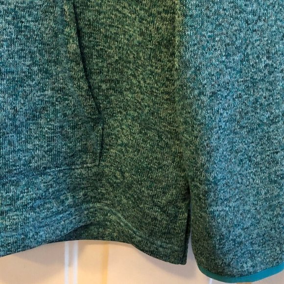 NEW Eddie Bauer Sz M Womens Fleece Pullover Sweater Drawstring Collar Turquoise - Picture 4 of 8